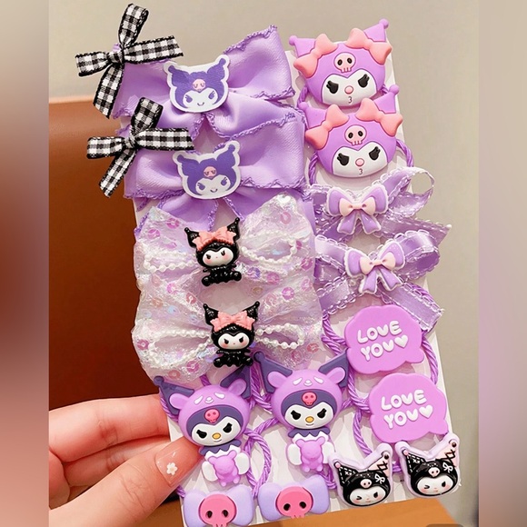 Cute Purple Kuromi Hair Accessories Set - Picture 4 of 6